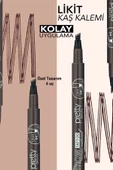 Pretty Kaş Kalemi 04 - Doğal Siyahımsı Gri Tattoo Suya Dayanıklı Likit Pencıl - 2