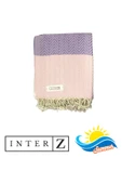 %100 Pamuk Plaj Havlusu, Xxl 100x180cm, Marmaris, Pembe Lila - 1