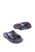 Gezer 10454-25 Deri Anatomil Çapraz Bant Erkek Terlik - 1