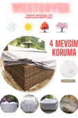 Bahçe Mobilyası Koruma Örtüsü Brandası Premium Kalite 300x160cm Gri - 3