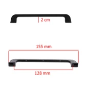 10 Adet Alperen Düz Mobilya Mutfak Dolabı Çekmece Dolap Kulpu 128 MM-12.8 CM Kulbu Siyah Metal Kulp thumbnail 2