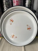 Emaye Sini Sofra, Yemek Sunum Tepsi, Yer Sofrası Çinko ~50 cm - 4