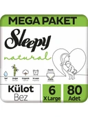 Sleepy Natural 6 Numara XLarge 80'li Külot Bez - 1