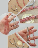 Gül Kuvars Taşı 33lük Tesbih 6mm (51362) thumbnail 1