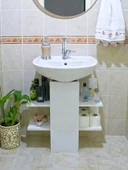 Lavabo Altı Dolap, Banyo Dolabı, Banyo Düzenleyici Raflar, Beyaz, AsudeHome - 1