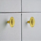 10 Adet Prizma Yuvarlak Kulp Mobilya Mutfak Dolabı Çekmece Dolap Kulplar Kapak Kulp Kulbu Metal Gold thumbnail 3