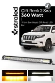 ASTRALED  360watt Çift Renk Sarı Beyaz 95 Cm 2 Sıra Offroad Led Bar Atv Uyumlu thumbnail 1