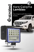 ASTRALED  Off Road 12-24 Volt Kare Sis Farı DRL MAVİ 4 inç 126 W Oto Çalışma Lambası - 1