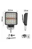 ASTRALED  120W 12-24 Volt Kare Sis Farı DRL Turuncu Oto Çalışma Lambası ATV Kamyon Tır Traktör Offroad - 4