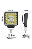 ASTRALED  144W 12-24 Volt Kare Spot Far Oto Çalışma Lambası ATV Kamyon Tır Traktör Offroad - 4