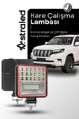 ASTRALED  Off Road 12-24 Volt Kare Sis Farı DRL KIRMIZI 4 inç 126 W Oto Çalışma Lambası - 1