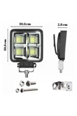 ASTRALED  2Adet 144W 12-24 Volt Kare Spot Far Oto Çalışma Lambası ATV Kamyon Tır Traktör Offroad - 4