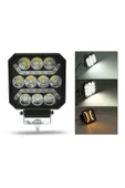ASTRALED  Oto Çalışma Lambası 4 inç 12-24V DRL Sarı 2 Mod Flash Traktör Tır Kamyon Tekne Projektör Sis Farı - 2