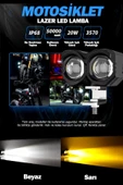 ASTRALED  2 Adet Çift Renk Sarı Beyaz 60 Watt Motosiklet ATV Off Road Led Lamba Uyumlu - 3