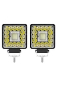ASTRALED  2 Adet 144W 12-24 Volt Kare Spot Far Oto Çalışma Lambası ATV Kamyon Tır Traktör Offroad - 3