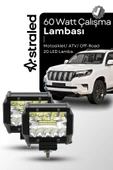 ASTRALED  2 Adet 60Watt Çalışma Lambası Kamyon Sis Farı Motosiklet Off-Road LED Lamba - 1