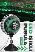 ASTRALED  4 Adet Araba Içi Torpido Üstü Vantuzlu Elektrikli Yeşil Işıklı Pusula Göstergesi thumbnail 1