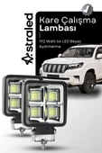 ASTRALED  2Adet 144W 12-24 Volt Kare Spot Far Oto Çalışma Lambası ATV Kamyon Tır Traktör Offroad - 1