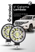 ASTRALED  2 Adet 33LED 12-24 Volt Yuvarlak Spot Far Oto Çalışma Lambası ATV Kamyon Tır Traktör Offroad - 1