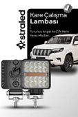 ASTRALED  120W 12-24 Volt Kare Sis Farı DRL Turuncu Oto Çalışma Lambası ATV Kamyon Tır Traktör Offroad - 1