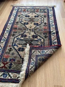 103x170 cm Küçük Mavi El Dokuma Halı, Çiçek ve Pıtrak Motifli El Dokuma Yün Halı, Harika Kondisyonlu Vintage Halı - 7