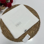 Piramit Kehribar Eşarp Beyaz LTP0218 - 1