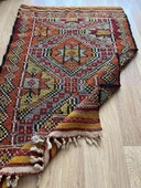 91x147 cm Küçük Renkli Kilim, Geometrik Motifli El Dokuma Yün Kilim, Canlı Renkli Harika Kondisyonlu Nostaljik Kilim - 8