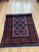 92x146 cm Küçük Mavi Türk Halısı, El Dokuma Yün Halı, Canlı Mavi Tonları, Vintage Yün Halı - 8