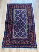 92x146 cm Küçük Mavi Türk Halısı, El Dokuma Yün Halı, Canlı Mavi Tonları, Vintage Yün Halı - 7