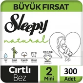 Sleepy Natural 2 Numara Mini 300'lü Bebek Bezi - 1