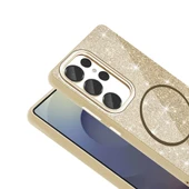 Galaxy S25 Ultra Kılıf Magsafe Şarj Özellikli Parlayan Simli Redclick Okso Kapak thumbnail 3