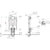 Vitra S50 Asma Klozet ve Vitra Gömme Rezervuar Tam Set 800-2027 thumbnail 3