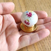 10 Adet Gül Gerçek Porselen Gold Düğme Kulplar Mobilya Mutfak Dolabı Çekmece Dolap Kulpu Kulbu Altın thumbnail 3