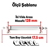 10 Adet Erciyes Mobilya Mutfak Dolabı Çekmece Dolap Kapak Kulpu Kulplar Kulbu Beyaz 128 Mm Metal thumbnail 3