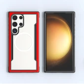 Samsung Galaxy S24 Ultra Kılıf Magsafe Şarj Özellikli Airbagli Raptic Shield Serisi Şeffaf Arka Yüzey Kapak thumbnail 2