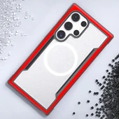 Samsung Galaxy S24 Ultra Kılıf Magsafe Şarj Özellikli Airbagli Raptic Shield Serisi Şeffaf Arka Yüzey Kapak thumbnail 3