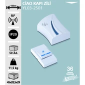 Noas Ciao Kapı Zili Kablosuz 100 Metre Mesafeli 36 Melodi Seçenekli - 1