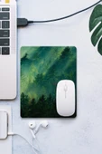 SonicTouch Çam Ormanı Temalı Yeşil Pürüzsüz Yüzey Kaymaz Taban Dikişsiz Kenar Gamer Oyuncu Mouse Pad 19x23cm - 1
