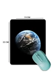 SonicTouch Dünya Planet Temalı Siyah Pürüzsüz Yüzey Kaymaz Taban Dikişsiz Kenar Gamer Oyuncu Mouse Pad 19x23cm - 2