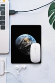 SonicTouch Dünya Planet Temalı Siyah Pürüzsüz Yüzey Kaymaz Taban Dikişsiz Kenar Gamer Oyuncu Mouse Pad 19x23cm - 1