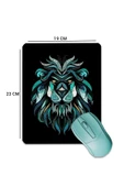 SonicTouch Mozaik Aslan Yeşil Pürüzsüz Yüzey Kaymaz Taban Dikişsiz Kenar Gamer Oyuncu Mouse Pad 19x23cm - 2