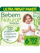 Bebem Natural 6 Numara Ekstra Large 192'li Bebek Bezi - 1
