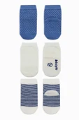 Puanlı Kaymaz Penye Soket Çorap 3'lü Bs10108 İndigo - 2