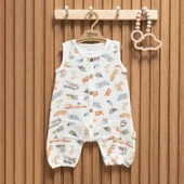Tiffany Baby Müslin Caravan Theme Kısa Atlet Tulum 61023 - 1