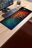 SonicTouch Orta Çağ Pusula Gamer Oyuncu Dikişsiz Sıvı Geçirmez Siyah Klavye Mouse Pad 32x70Cm - 3