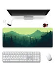 SonicTouch UltraGrand Dağ Orman Manzaralı Yeşil Dikişsiz Xxl Gaming Oyuncu Masaüstü Klavye Mouse Pad 40x90Cm - 1