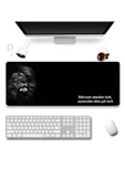 SonicTouch Kork Aslandan Gamer Oyuncu Dikişsiz Sıvı Geçirmez Siyah Klavye Mouse Pad 32x70Cm - 2