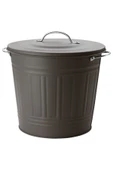 Ikea Knodd Çöp Kutusu 16 Litre, Çelik, Gri Renk Kapaklı - 1