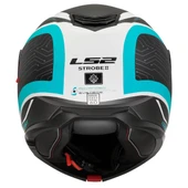 LS2 STROBE 2 VICTORY MAT TITANIUM-BEYAZ-METAL MAVİ KASK - 3
