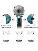 Germany Style Akülü 4lü Set Avuç Taşlama, Kırıcı Delici Hilti, Somun Sıkma , Vidalama Matkap - 5